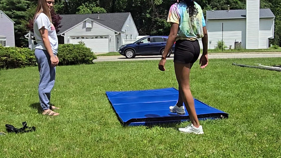 Tumbling Practice With Coach